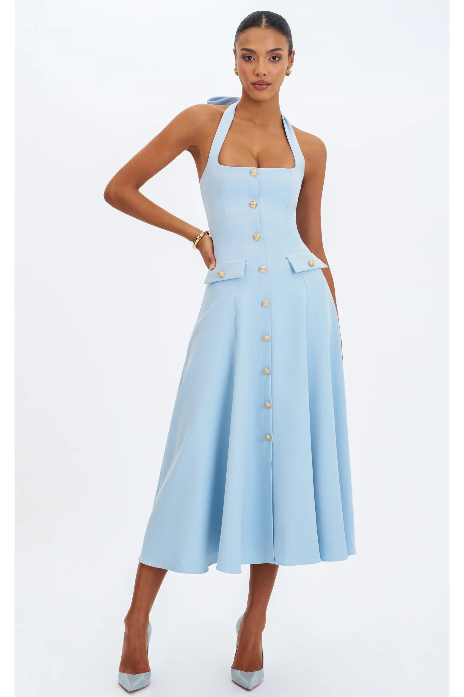 Miss Circle Gillian Halter A-Line Midi Dress (Women) | Nordstrom | Nordstrom