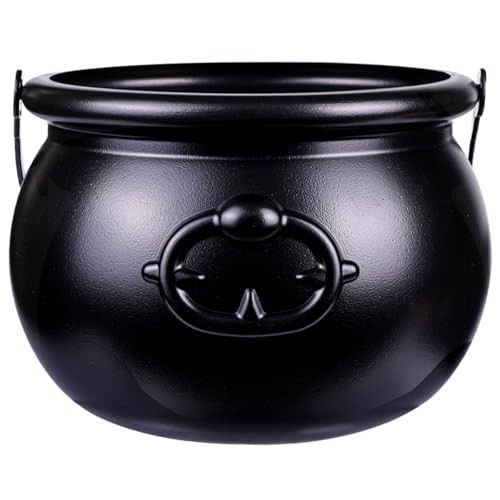 DIYDEC 8'' Halloween Large Cauldron Black Plastic Witch Cauldron Kettle Halloween Pot Bucket Candy Bowl for Halloween & St. Patrick’s Day Party Favors Decor Trick or Treat | Amazon (US)