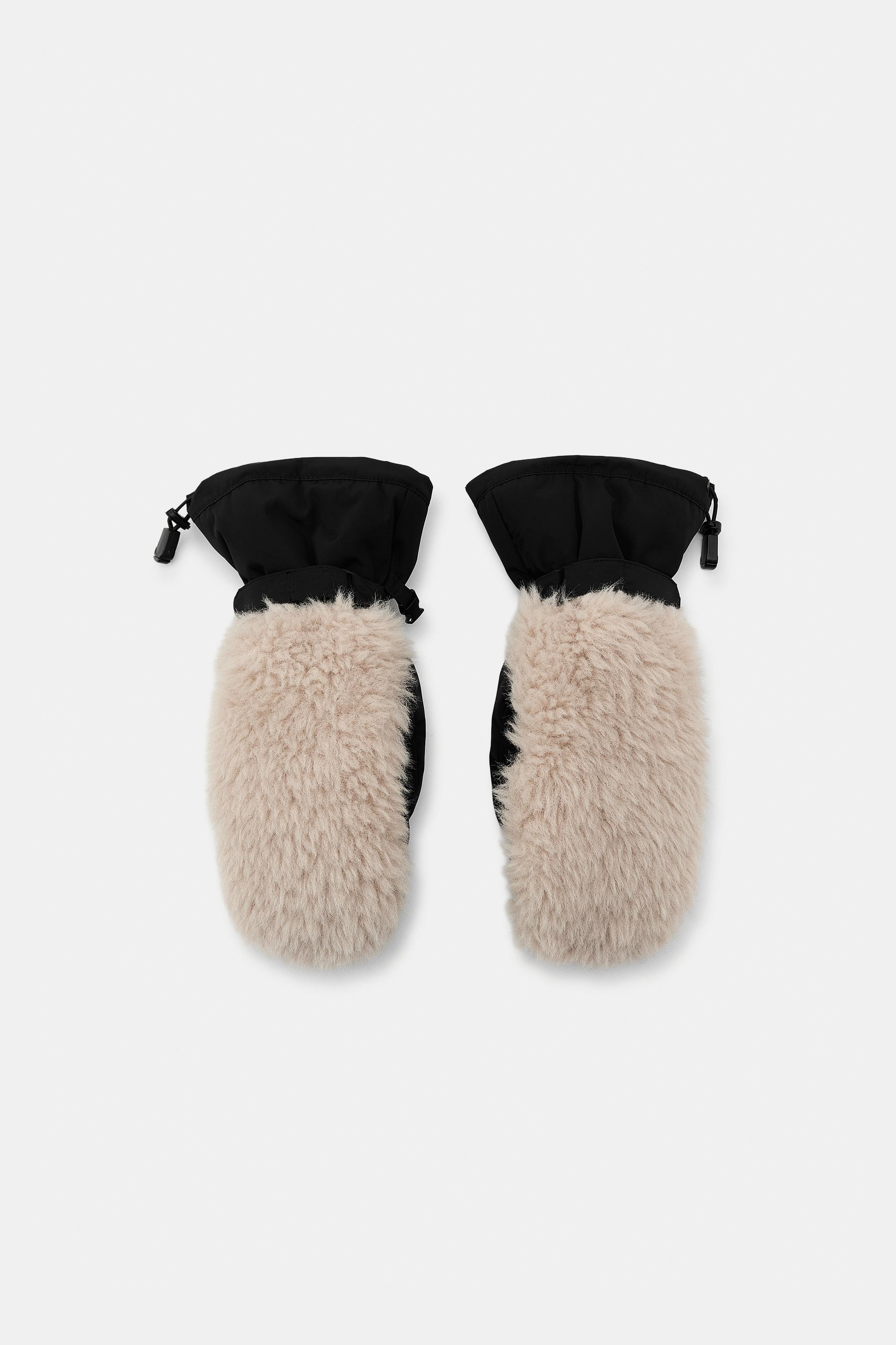 FAUX FUR POLARTEC® MITTENS SKI COLLECTION | Zara UK