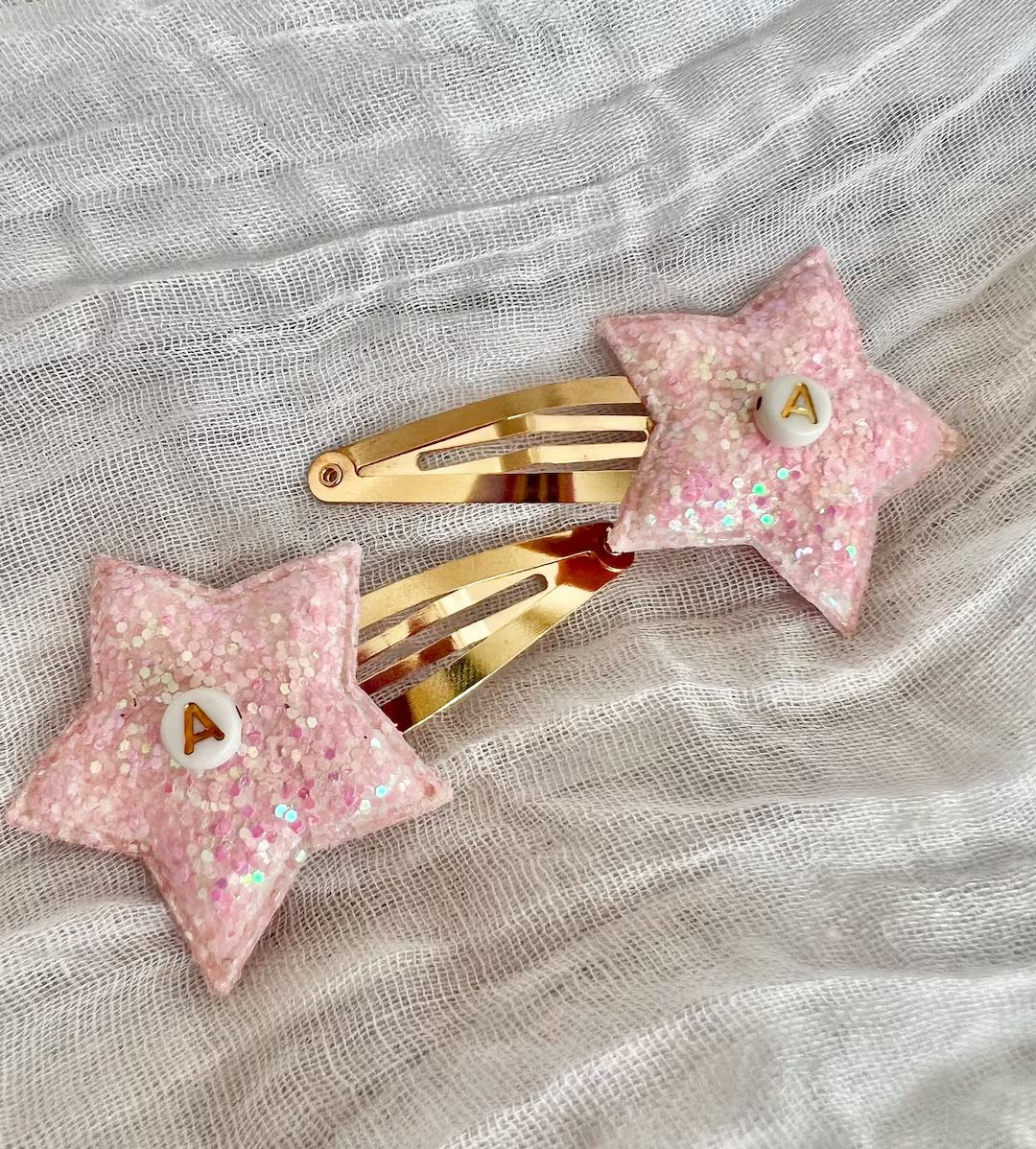 Girls Personalized Hair Accessory Star Hair Clips Girls Age - Etsy | Etsy (US)