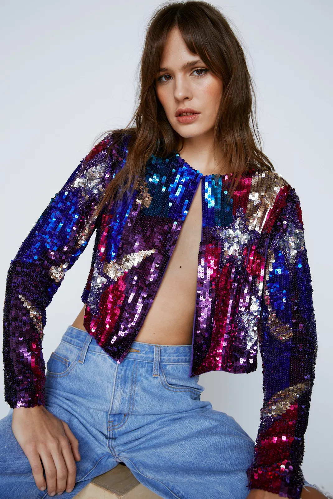 Sequin Star And Heart Jacket | Nasty Gal (US)