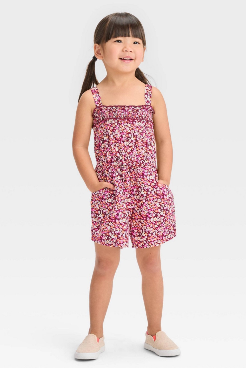 Love this adorable floral romper for my toddler! My 21 month old is 20 pounds and I got her a size 18 mo! 

#LTKkids #LTKbaby #LTKFind