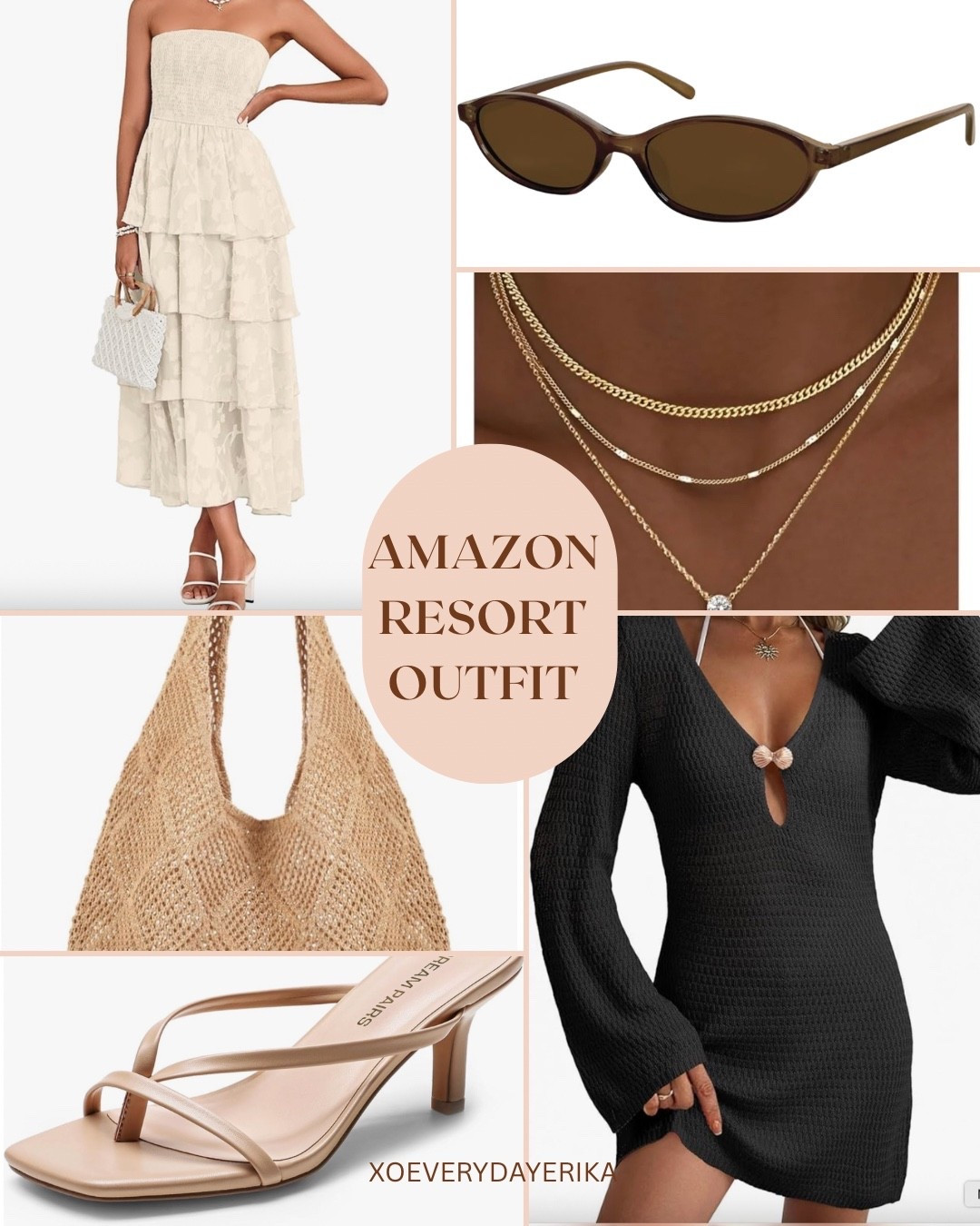 Women over 40 Style 
Amazon resort outfit 
Strapless dress, swimsuit coverup, tote bag, stackable necklace, retro oval sunglasses, women flip flops 

#resortwear #styleinspo #traveloutfit #beachoutfits

#LTKSwim #LTKTravel #LTKSeasonal