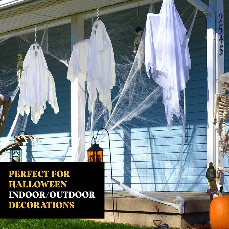 Prextex Halloween Fabric Ghost - 2 Pcs Halloween Hanging Spooky Ghost Props for Indoor and Outdoo... | Walmart (US)