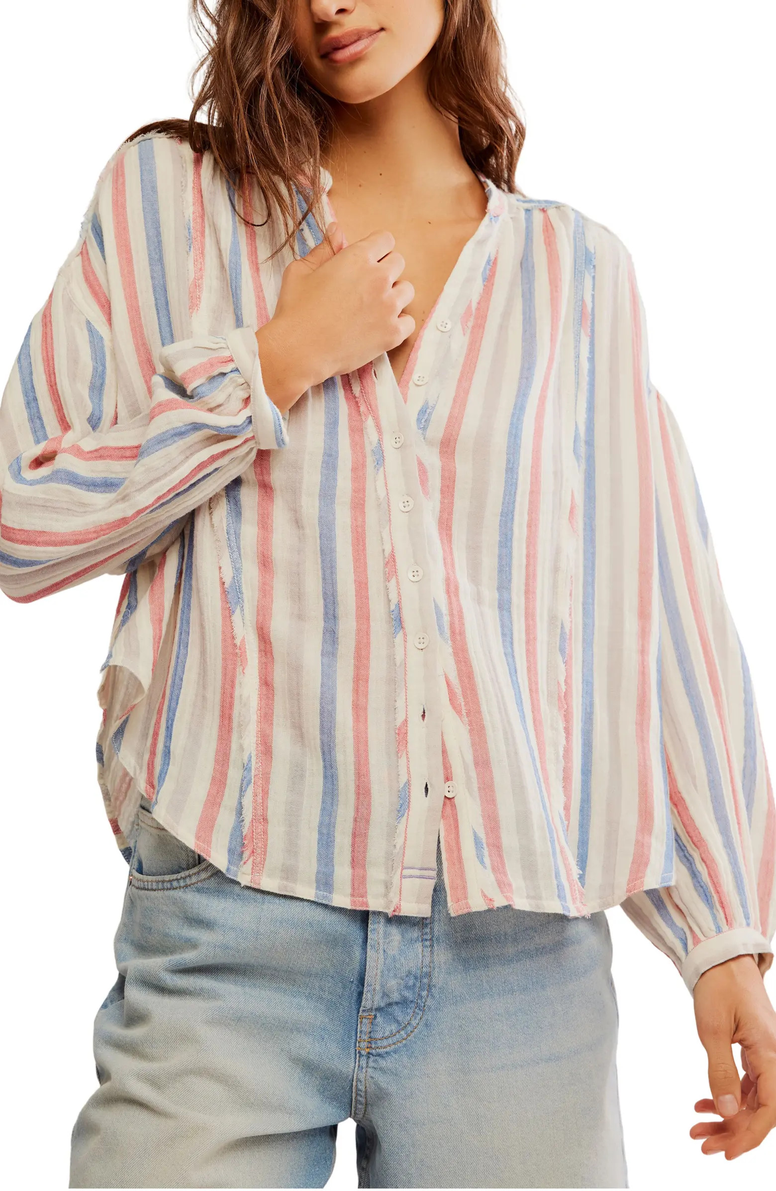 Valley Stripe Double Cloth Button-Up Shirt | Nordstrom