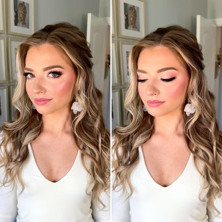 Pink and glowing bridal makeup!! 

Tying the eyes, cheeks and lips together in the most beautiful pink tones! 🩷🤍

Perfect for wedding, rehearsal dinner, or bridal shower! 

#LTKBeauty #LTKParties #LTKWedding
