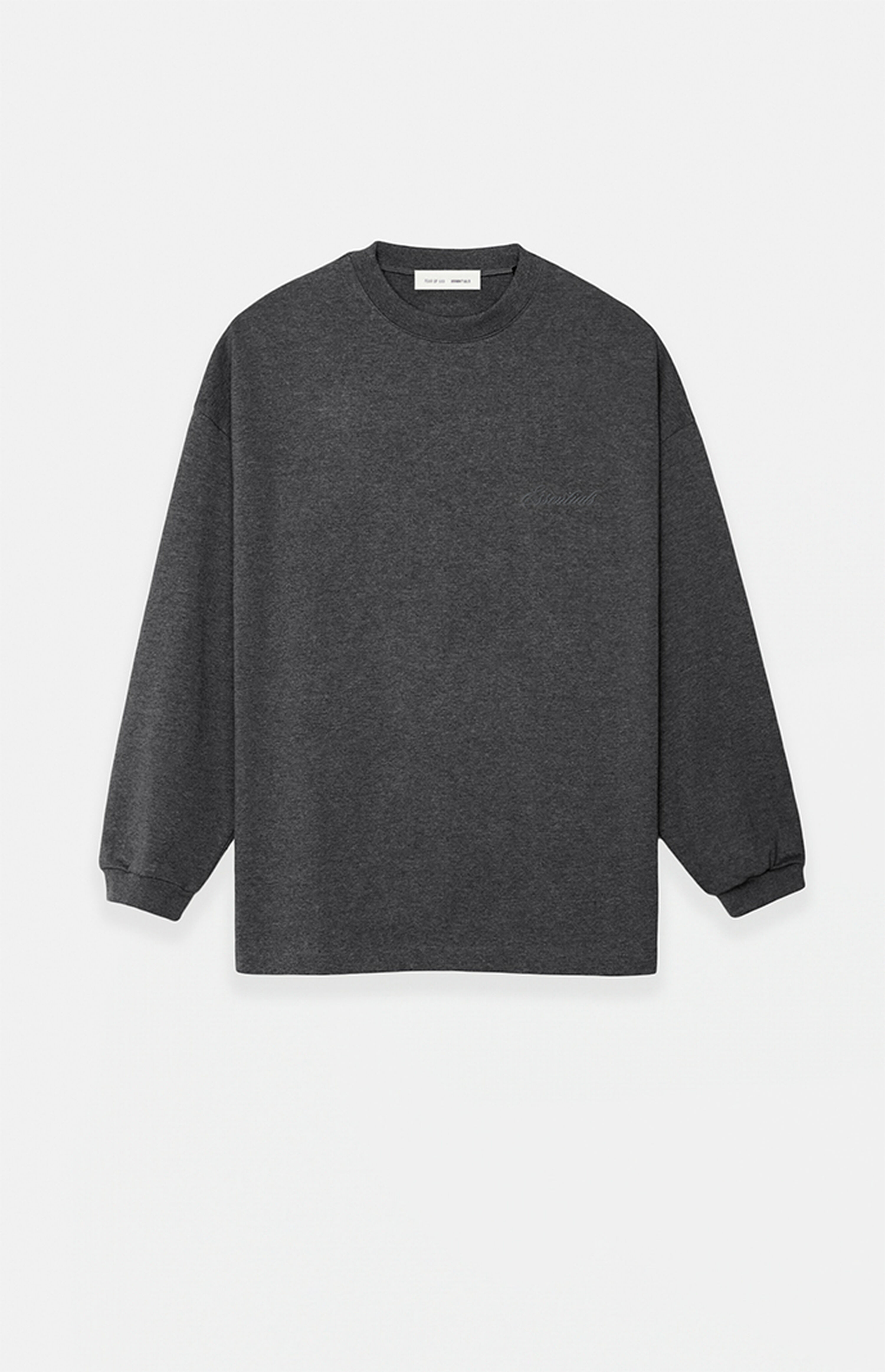 Fear of God ESSENTIALS Charcoal Heather Classic Long Sleeve T-Shirt | PacSun