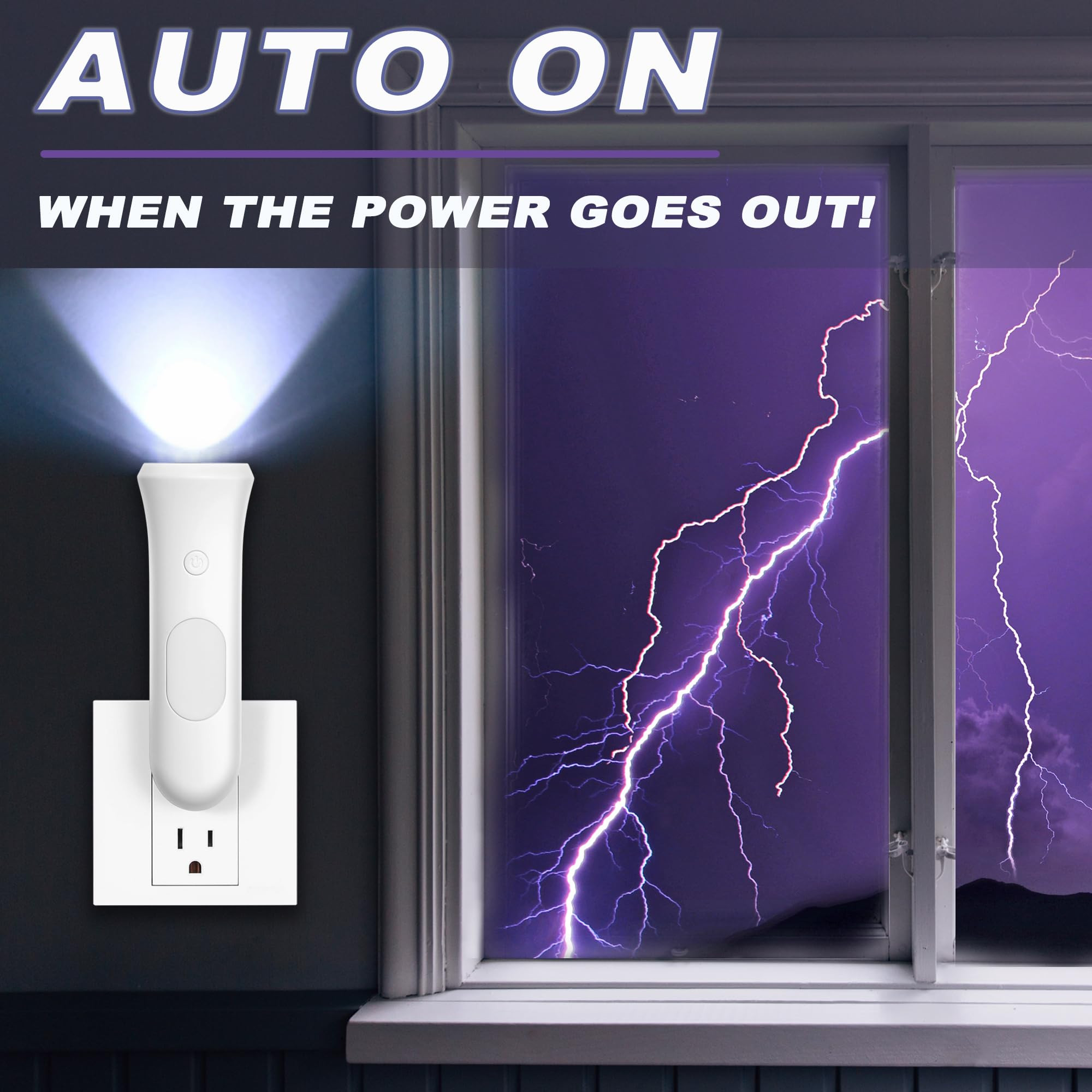 4 in 1 Emergency Lights for Home Power Failure, 4 Pcs Rechargeable LED Flashlight Plug in Wall, A... | Amazon (US)