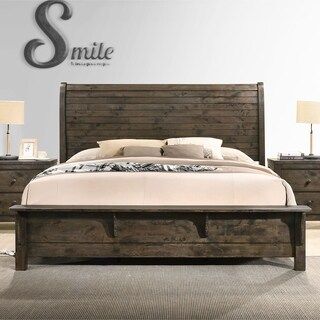 Carbon Loft Guinevere Classic Grey Finished Sleigh Bed with Metal Strap - Queen | Bed Bath & Beyond