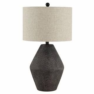 Ersta 26.5 in. Brown Table Lamp with Oatmeal Shade | The Home Depot