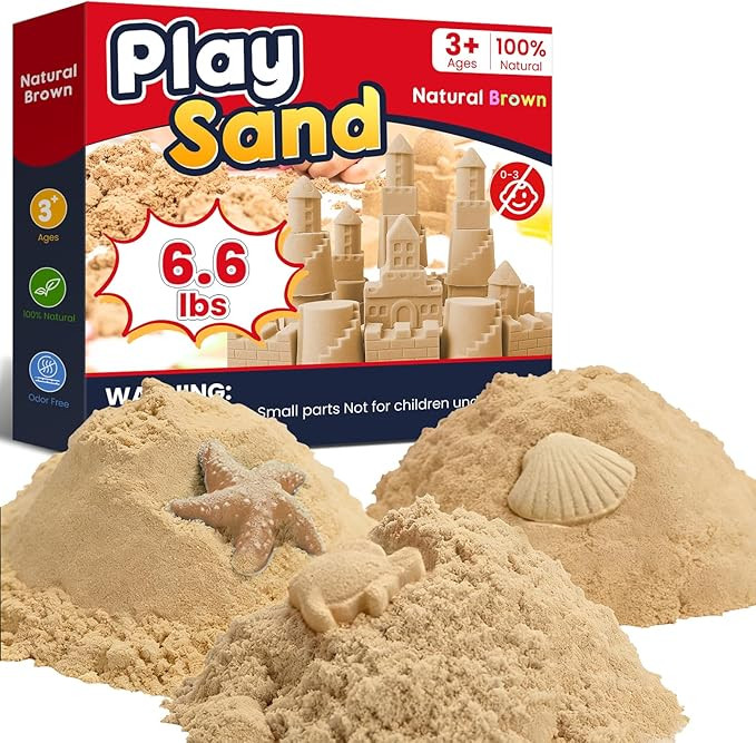 FURWEY 6.6lbs Play Sand, Natural Brown Sensory Sand,Suitable for Children to Shaping, Squeezing a... | Amazon (US)