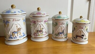 LENOX The Carousel Canister Set of 4 Flour Sugar Coffee Tea Vintage 1995 AMAZING | eBay | eBay US