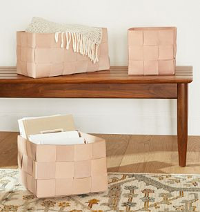 Woven Leather Basket | Rejuvenation