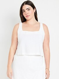 Sleeveless Linen-Blend Cropped Top | Old Navy (US)