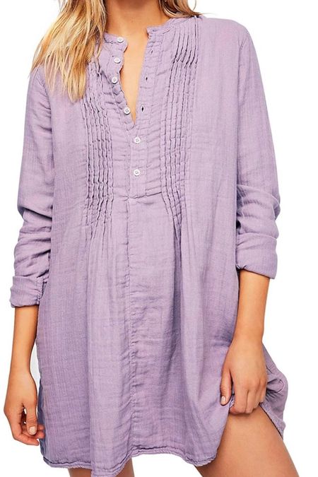 My latest purchase.  Easy outfit for summer.  I’ll pair it with sandals or sneakers.  There are many different colors to choose from. // Button down tunic dress.  I bought the purple in size medium. Ordering more colors soon! 

#LTKstyletip #LTKfindsunder50