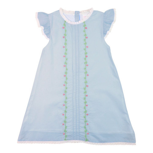 Blue Embroidered Rosebud Eyelet Dress | Cecil and Lou