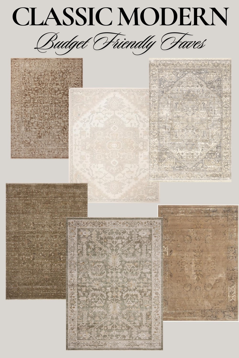 You guys… finding a rug that looks elevated, timeless, and designer-level without the designer price tag? It feels almost impossible — but these are so good. And yes, every single one is budget friendly!

These rugs are the definition of that classic modern look we love — soft, muted tones, vintage-inspired patterns, and that perfectly worn-in feel that makes a space instantly feel layered and collected. They bring warmth, texture, and just enough pattern to anchor a room without overwhelming it.

#LTKSeasonal #LTKmomlife #LTKHome