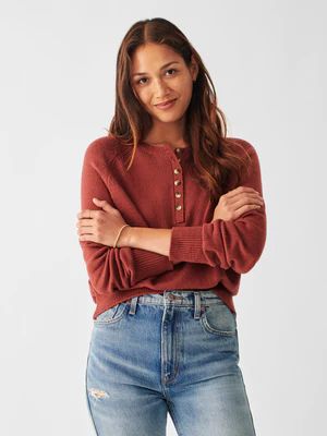 Cozy Cotton Henley Sweater | Faherty