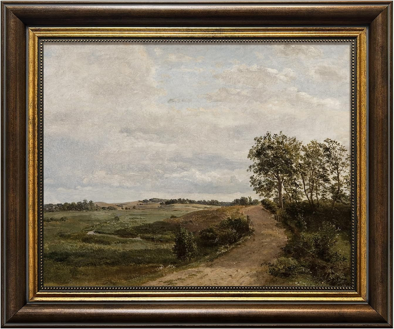 Small Vintage Framed Canvas Wall Art Countryside Hills Landscape Wall Decor | Amazon (US)