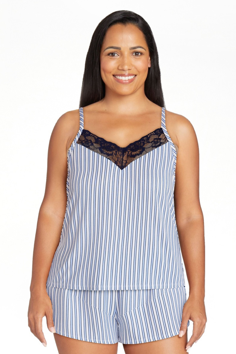 Joyspun Women\u2019s Dreamy Soft Collection Lace Trim Knit Cami and Shorts Set, Sizes XS-3X | Walmart (US)
