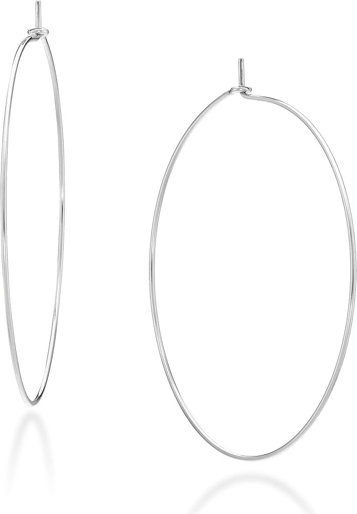 Miabella 925 Sterling Silver or 18Kt Yellow Gold Over Silver High Polished Super Thin Threader Wi... | Amazon (US)