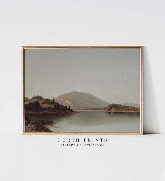 Lake Painting  Vintage Lake House Wall Art  Landscape - Etsy | Etsy (US)