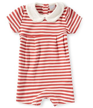 Baby Boys Short Sleeve Smocked Striped Romper | Dillard's