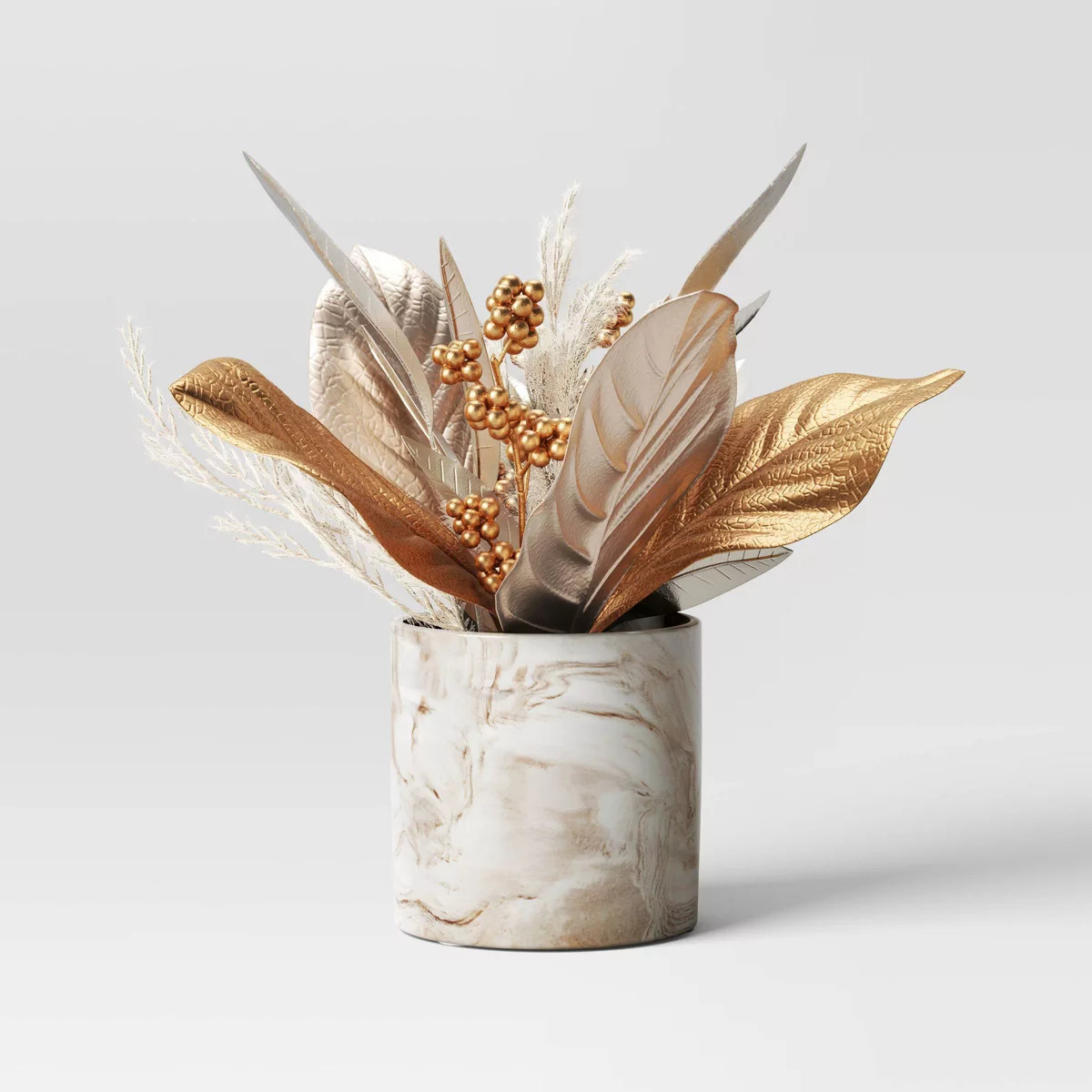 Artificial Plant Small Gold Leaf Arrangement - Threshold™ | Target