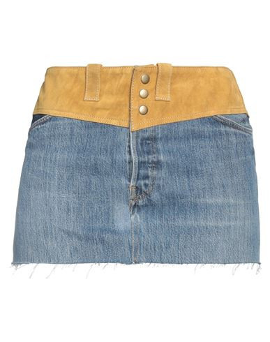 Re/done With Levi's Woman Denim skirt Blue Size 28 Cotton, Leather | YOOX (US)