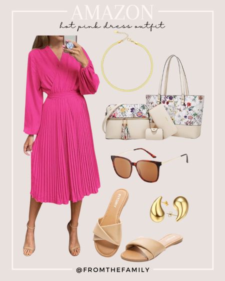 Pink pleated dress with spring accessories all from Amazon 

#LTKworkwear #LTKSeasonal #LTKsalealert