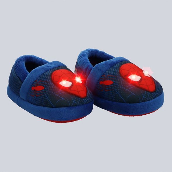 Toddler Boys' Marvel Spider-Man Light Up Slippers - Blue | Target