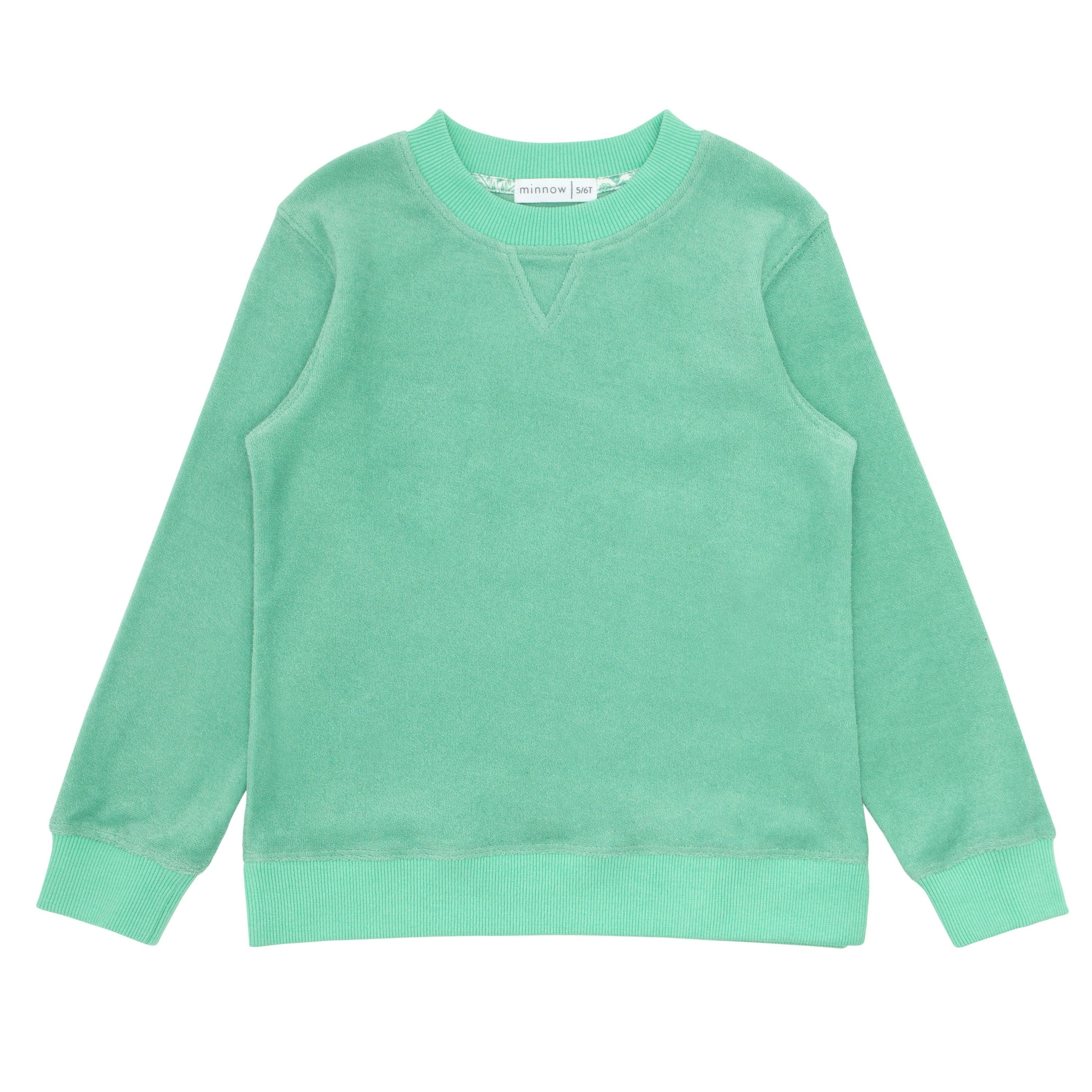 unisex abaco green terry sweatshirt | minnow