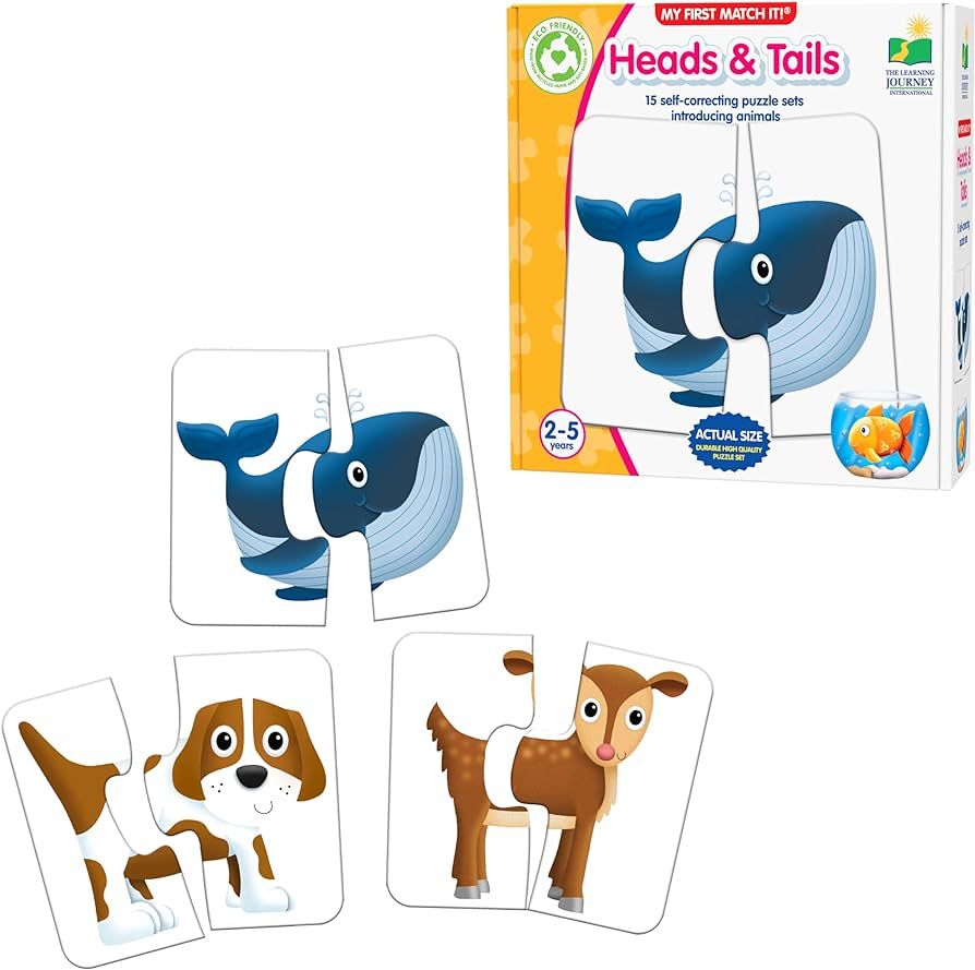 The Learning Journey: My First Match It - Head and Tails - 15 Piece Self-Correcting Animal Matchi... | Amazon (US)