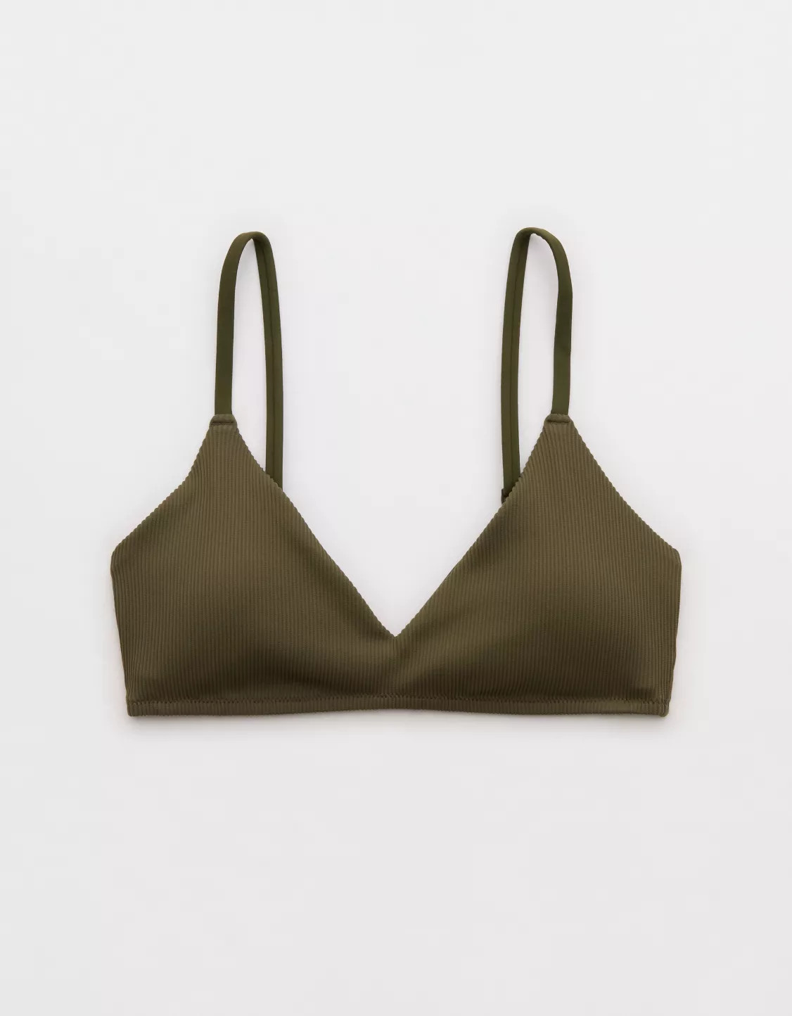 Aerie Skinny Strap Voop Ribbed Bikini Top | Aerie