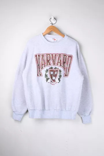 Vintage 90s Light-Gray Harvard Sweatshirt | Urban Outfitters (US and RoW)