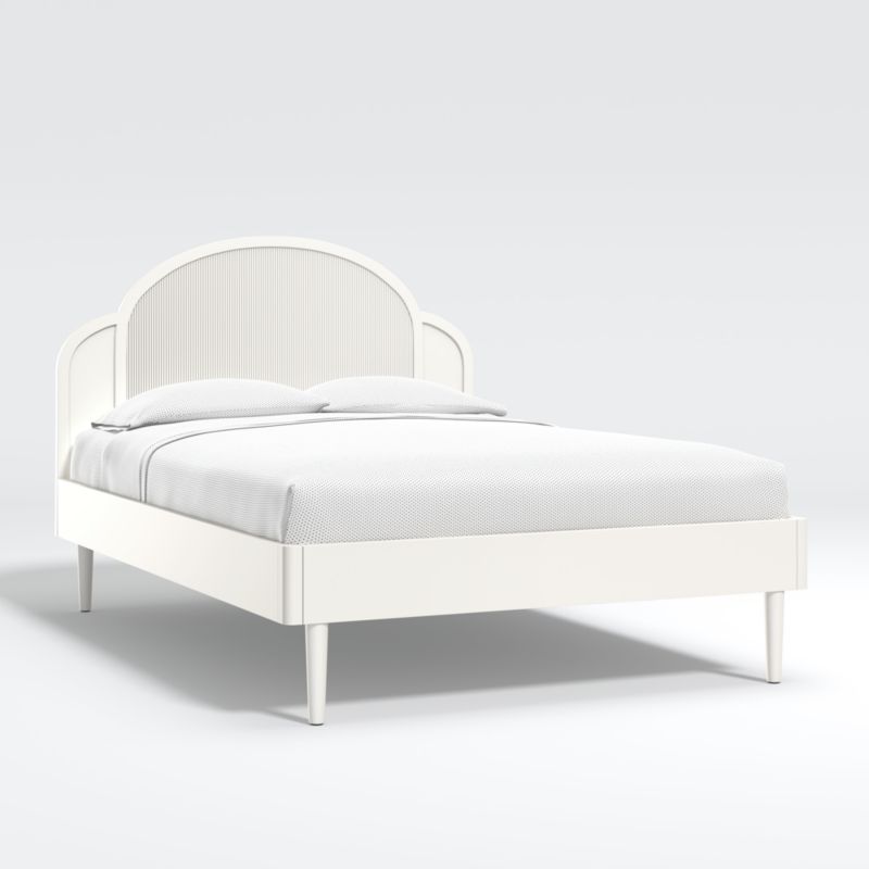 Roselle Kids Full White Wood Bed + Reviews | Crate & Kids | Crate & Barrel