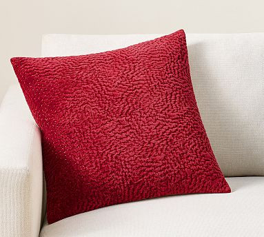 Follette Quilted Velvet Pillow Cover, 20" | Pottery Barn (US)