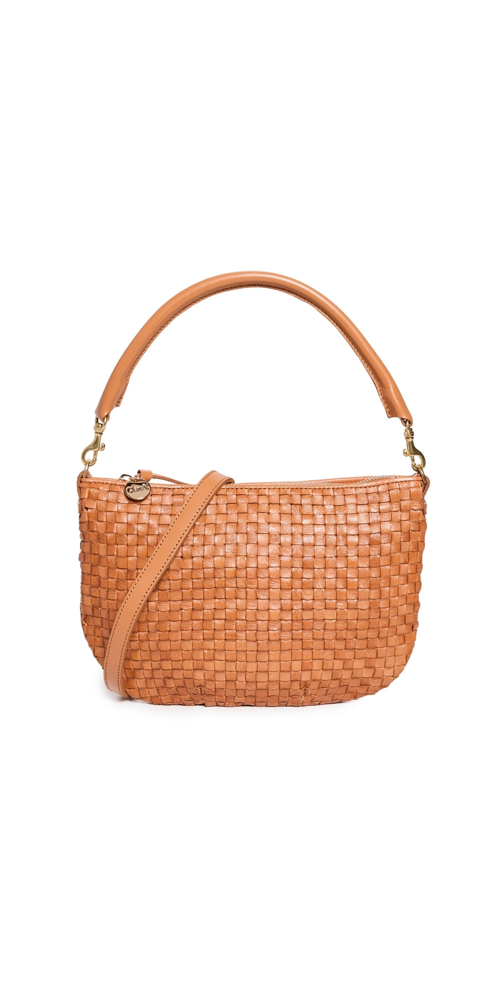 Clare V. Petit Moyen Messenger Natural Woven Checker One Size | Shopbop