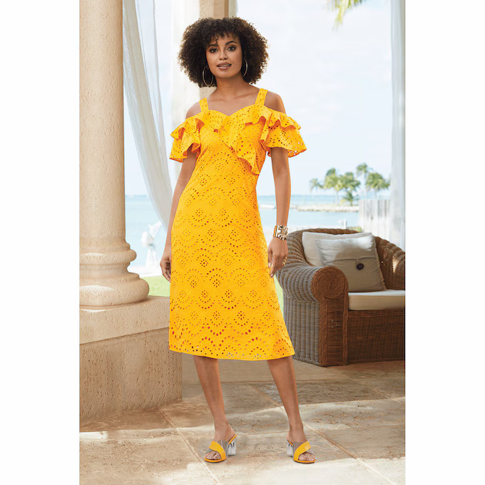 Abeya All Over Eyelet A-Line Dress | Ashro