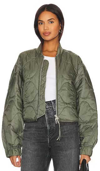x Shoreditch Ski Club Iona Quilted Jacket in Laurel | Revolve Clothing (Global)
