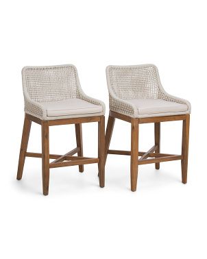 2pk Grid Weave Rope Counter Stools | Chairs & Seating | Marshalls | Marshalls