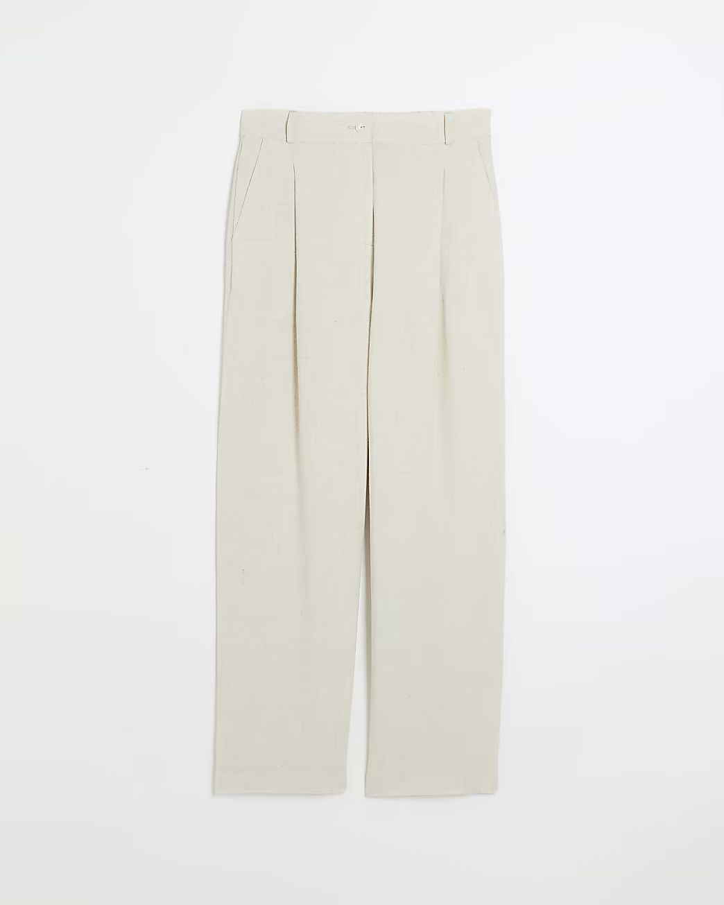 Beige wide leg trousers with linen | River Island (UK & IE)