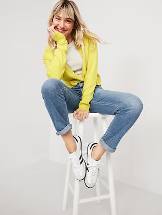 Mid-Rise Boyfriend Straight Jeans for Women | Old Navy (US)