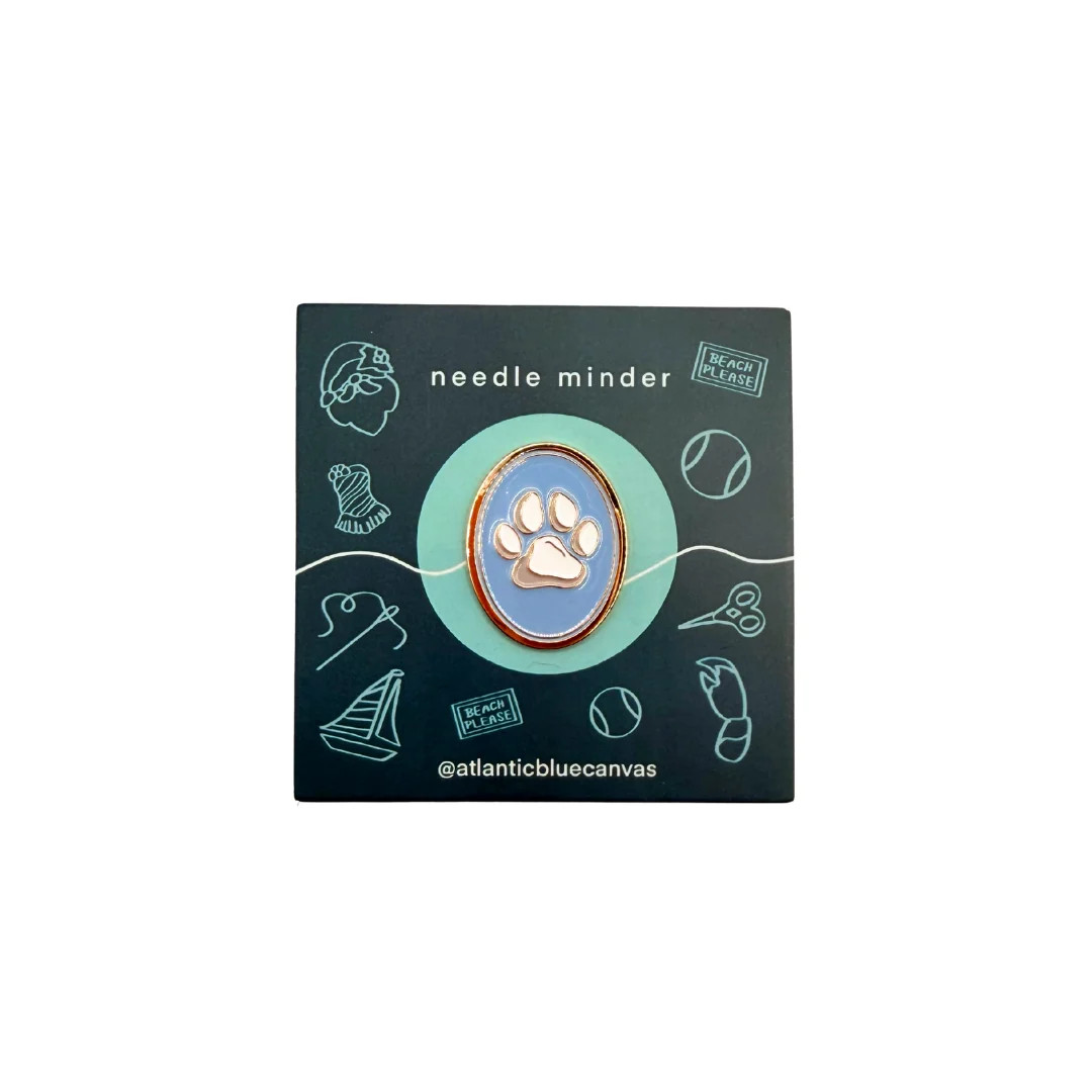 Paw Print Cameo Needleminder | Atlantic Blue Canvas