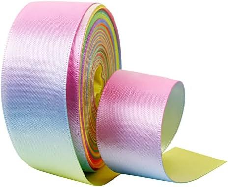 Light Rainbow Satin Ribbon Double Face Curling Ribbons for Crafts, Wreath, Gift Wrapping, Home De... | Amazon (US)