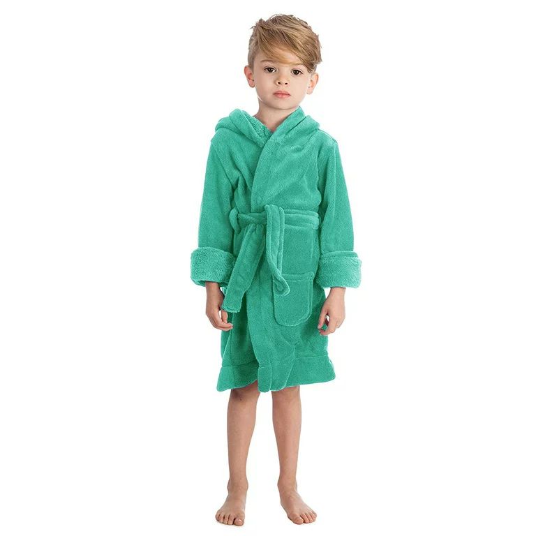 Elowel Pajamas Kids Robe with Hood for Boys and Girls Fleece Robes Green Size 2T | Walmart (US)