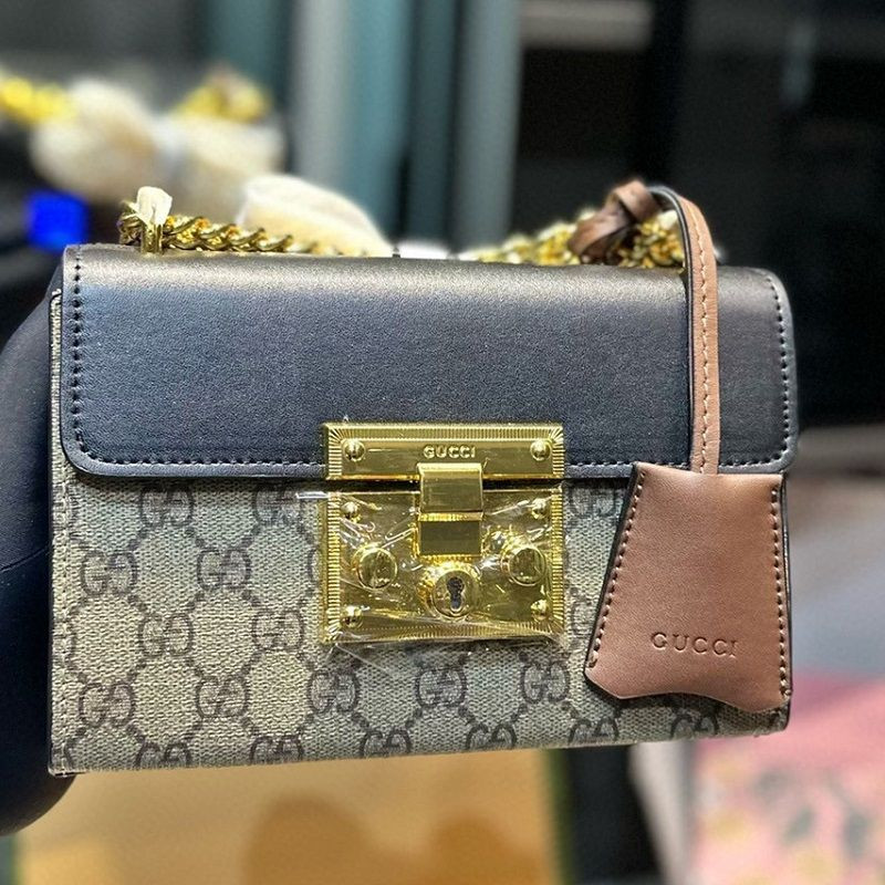 Gucci Cross Body Padlock Shoulder Bag Brand Designer Women's Bag Classic Mini 20cm Metal Chain Fa... | DHGate