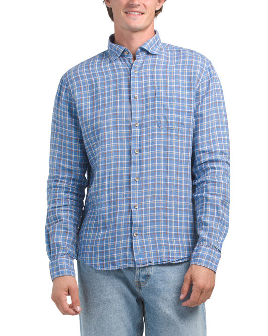 Omar Long Sleeve Woven Linen Shirt | TJ Maxx