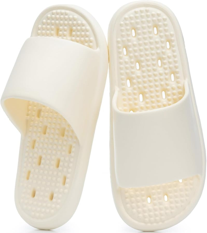 GOEWY Shower Shoes with Drain Holes Massage Granules for Women Men Gym Shower Slippers Slides Qui... | Amazon (US)