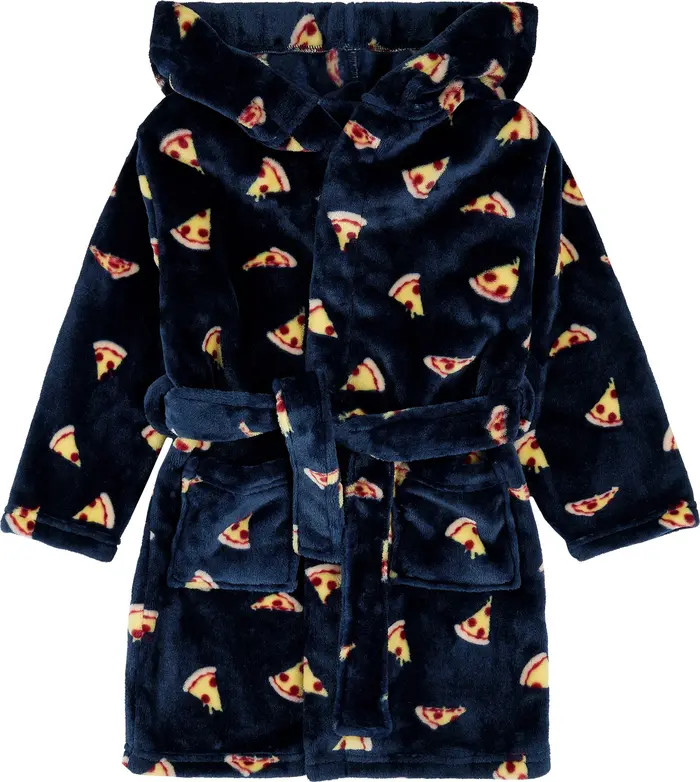Petit Lem Kids' Pizza Print Hooded Fleece Robe | Nordstrom | Nordstrom